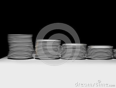 Pile of white plates Stock Photo