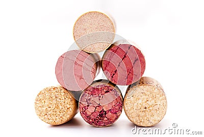 A pile of wine corks Stock Photo