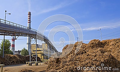 Wood and biomass plant Stock Photo