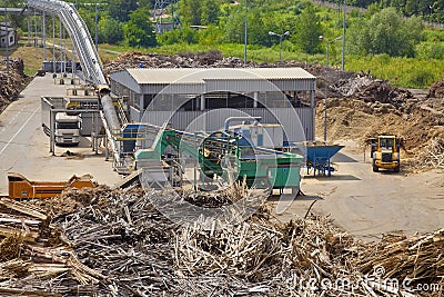 Biomass in power station Stock Photo