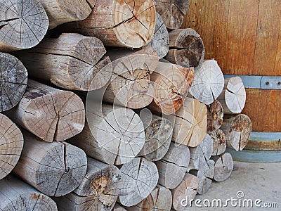 Pile of wood logs, Fire wood stock for background use Stock Photo