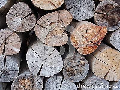 Pile of wood logs, Fire wood stock for background use Stock Photo