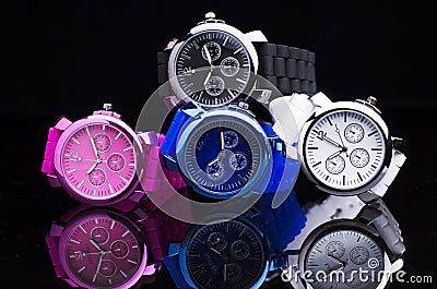 Pile Of Wrist Watches Stock Photo