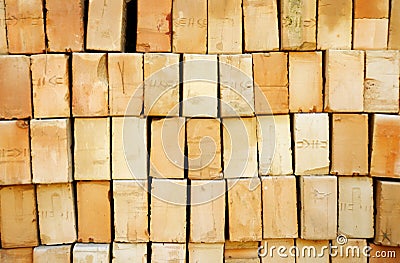 Pile of yellow bricks Stock Photo