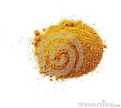 Pile of yellow curry powder Stock Photo