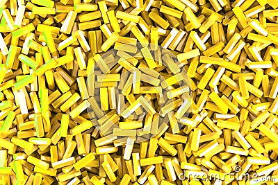 A pile of yellow hexagon details Cartoon Illustration