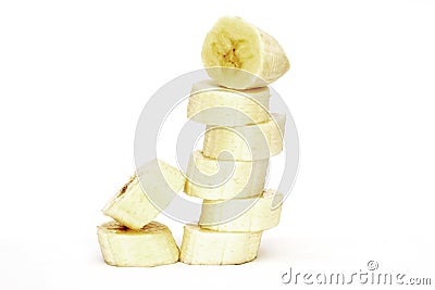 Piled banana slices Stock Photo