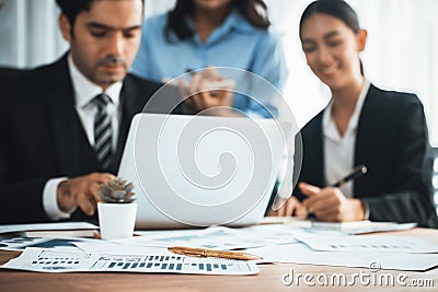 Piles of analyzed financial data dashboard on wooden table. Meticulous Stock Photo