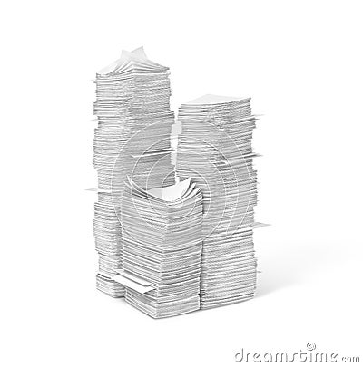 Piles of blank pages. Cartoon Illustration
