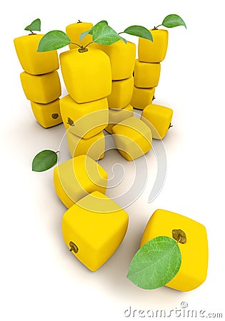 Piles of cubic lemons Stock Photo