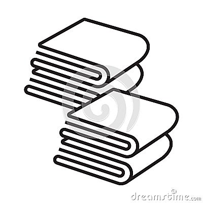 Piles folded bath towels or hand towel line art icon for apps or website Vector Illustration