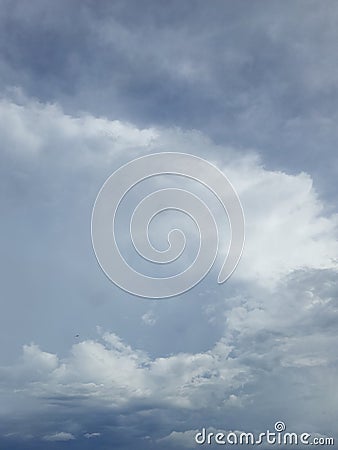 Piles of gray clouds in the cloudy sky Stock Photo