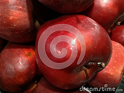 Piles of red apples Stock Photo