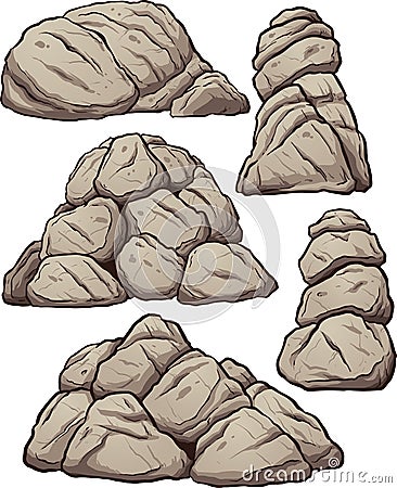 Piles of rocks Vector Illustration