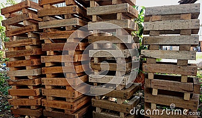 Piles of wood mold neatly arranged Stock Photo