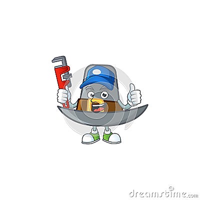 Pilgrim hat with buckle in character plumber Vector Illustration