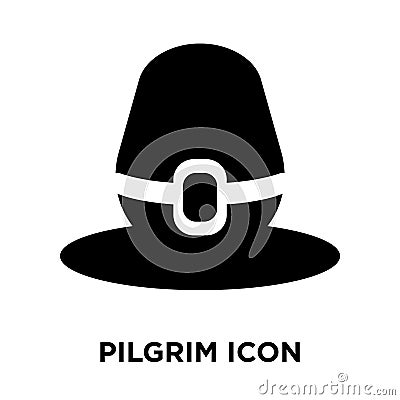 Pilgrim icon vector isolated on white background, logo concept o Vector Illustration