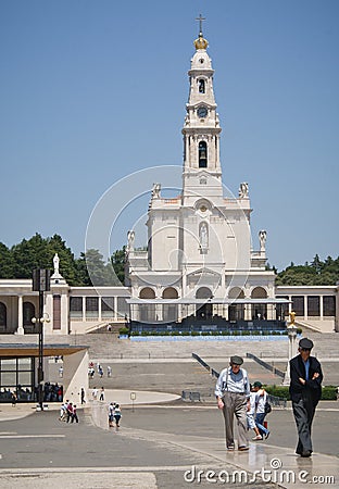 Pilgrims in Fatima sanctuary Editorial Stock Photo
