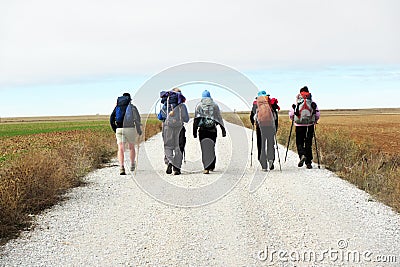 Pilgrims line Editorial Stock Photo