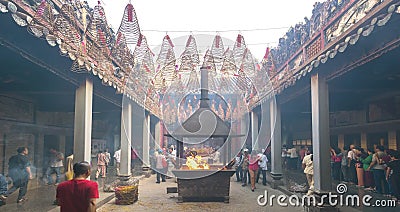 Pilgrims pagoda Lunar New Year`s Day Editorial Stock Photo