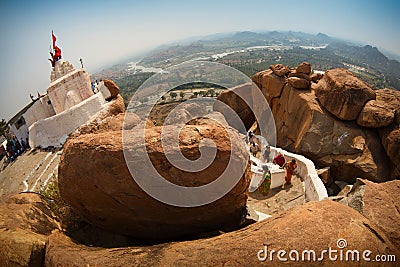 Pilgrims on the way to Hanuman Temple Editorial Stock Photo