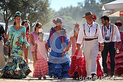 Piligrims in El Rocio Editorial Stock Photo