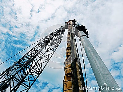 Piling Machine in Action Stock Photo