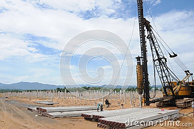 Piling Works Stock Photo