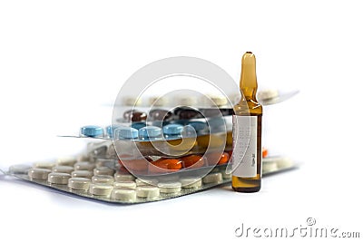 Pill and ampule Stock Photo