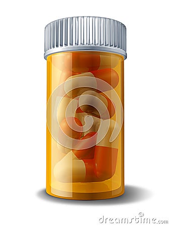Pill bottle prescription drugs Stock Photo