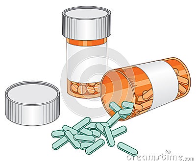 Pill Bottles-Prescription Drug Vector Illustration
