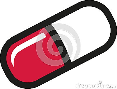 Pill cartoon style Vector Illustration