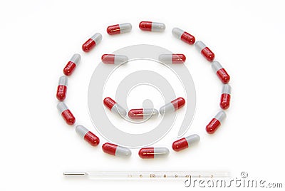 The pill constitute a smile face Stock Photo