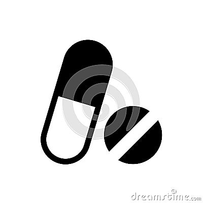 Pill icon in trendy flat style isolated on background. Pill icon page symbol for your web site design Pill icon logo Vector Illustration