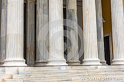 Pillar detail in Neoclassical building Stock Photo