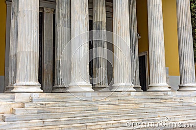 Pillar detail in Neoclassical building Stock Photo