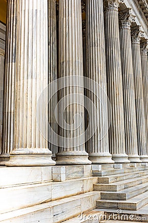 Pillar detail in Neoclassical building Stock Photo