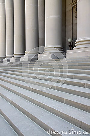 Pillars And Stairs Stock Photo