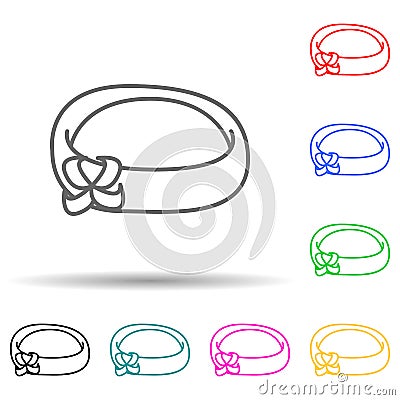 Pillbox hat multi color set icon. Simple thin line, outline vector of hats icons for ui and ux, website or mobile application Stock Photo