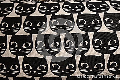 Cat head cartoon pattern Stock Photo