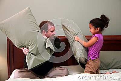 Pillow Fight Stock Photo