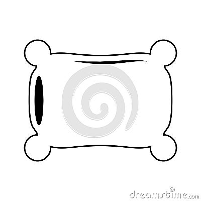 Pillow rest cartoo isolated Vector Illustration