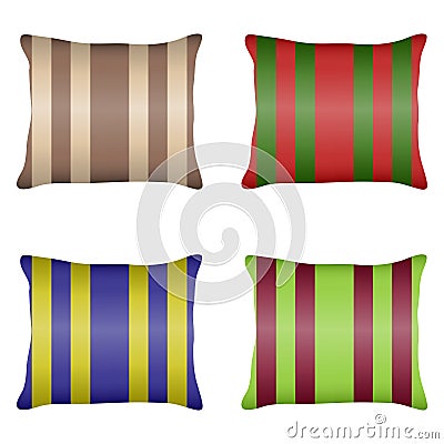 Pillow, a set of striped pillows Vector Illustration