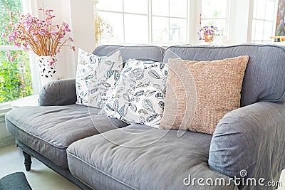 Pillow on sofa decoration interior Stock Photo