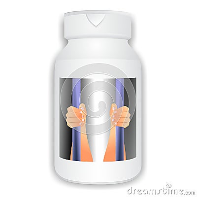 Pills addiction Vector Illustration