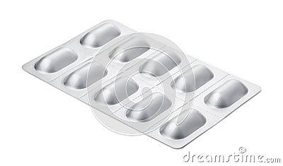 Pills in aluminum blister pack Stock Photo