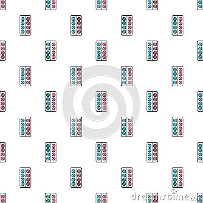 Pills in blister pack pattern seamless Vector Illustration