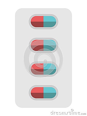 Pills blister package isolated Vector Illustration