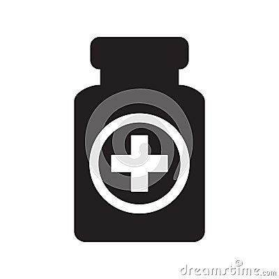 Pills bottle icon. Health Care Vector illustration Vector Illustration