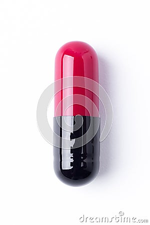 Pills capsules on white background. Stock Photo